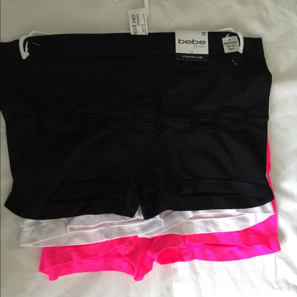 Bebe Womens 3 Pack Boy Legs Intimates Seamless